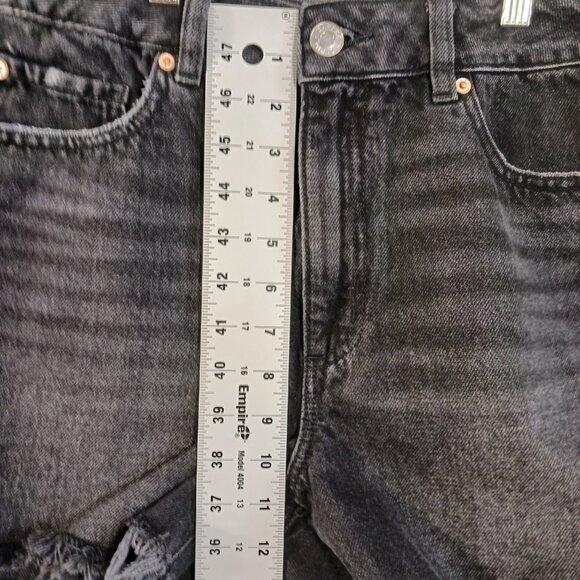 Garage Denim, Mom High Rise, Black, Distressed, Denim Shorts, Size 29, Grunge - Picture 12 of 15